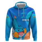 Mudkip Pok Hoodie Playful Blue Gradient Cartoon Style