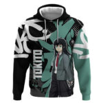 Muichiro Tokito Demon Slayer Hoodie Teal Black Graffiti Anime