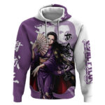 Nico Robin in Wano Kimono Elegance Hoodie Demon Child in Regal Purple - One Piece Wano Style