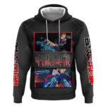 Nobara Kugisaki Jujutsu Kaisen Hoodie with Black Red Design and Cursed Energy Battle Pose Graphic