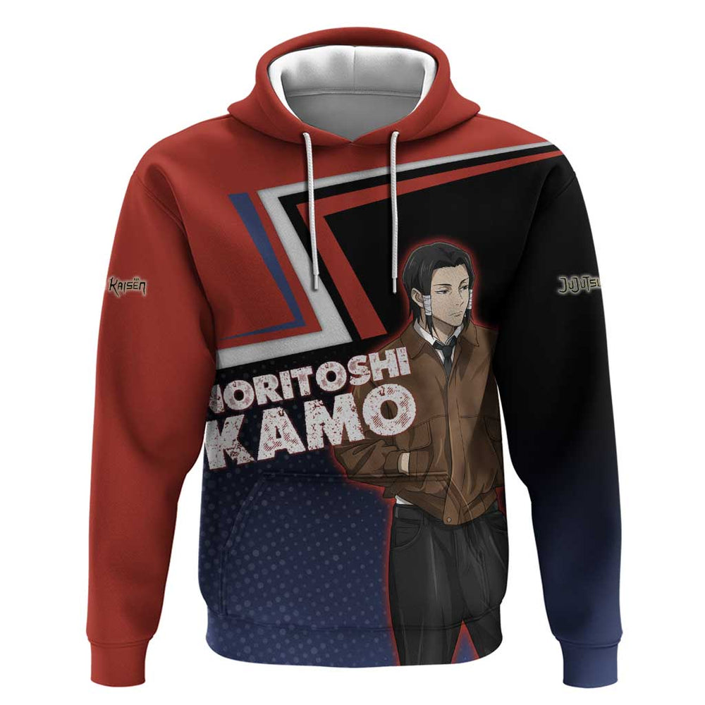 Noritoshi Kamo Hoodie Red and Navy Anime Style Noritoshi Kamo Hoodie Red and Navy Anime Style