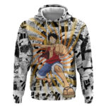 One Piece Blazing Force Luffy Hoodie Anime Mix Manga Style