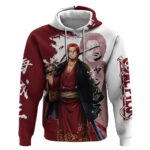 One Piece Shanks Red Hair Hoodie Japanese Anime Graphic
