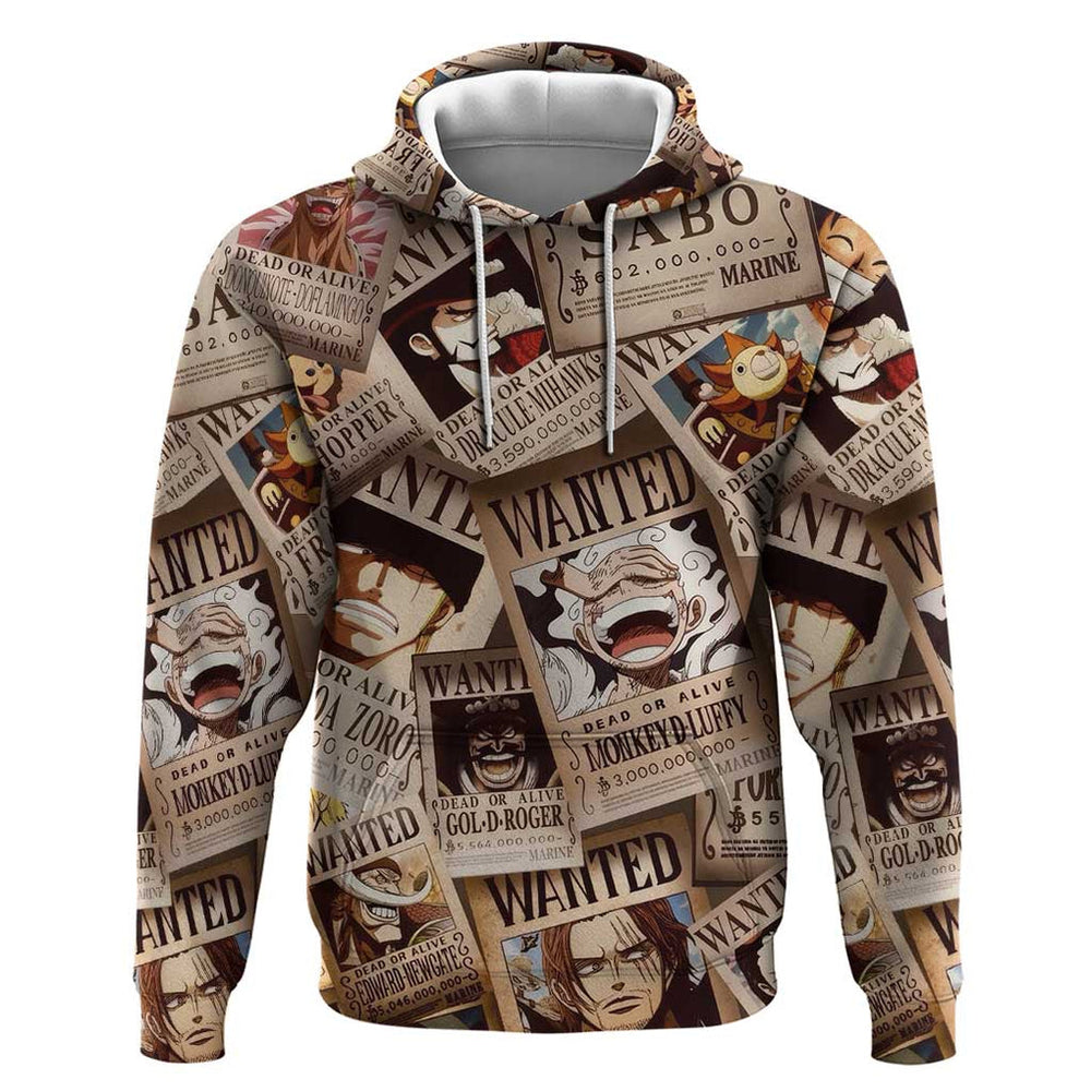 One Piece Wanted - One Piece Hoodie Anime Style One Piece Wanted - One Piece Hoodie Anime Style