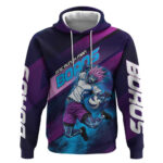 Personalized Boros Volleyball Action Design Hoodie With a dynamic sporty style in purple and blue