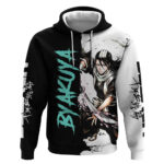 Personalized Byakuya Kuchiki Hoodie Ink Splash Anime Brush Style
