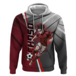 Personalized Choso Jujutsu Kaisen Hoodie with Red Gradient and Dynamic Kick Design