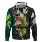 Personalized Kokichi Muta Jujutsu Kaisen Hoodie Anime Soccer Theme Red Uniform Dynamic Kick Design