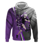 Personalized Toge Inumaki Jujutsu Kaisen Hoodie with Purple Gradient and Action Kick Design