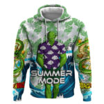Piccolo Dragon Ball Summer Theme Hoodie with Tropical Shirt Shenron Background and Ocean Wave Design