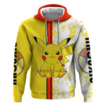 Pikachu Hoodie with Electric Type and Energetic Lightning Pose Design