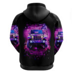 Pink Jeep Hoodie Pink Jeep American Flag DT01