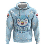 Piplup Hoodie Cute Winter Snowflake Art