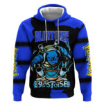 Blastoise Hoodie with Water Cannons and Retro Pok mon Graphic Design