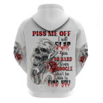 P Me Off Tattooed Skull Rose Hoodie