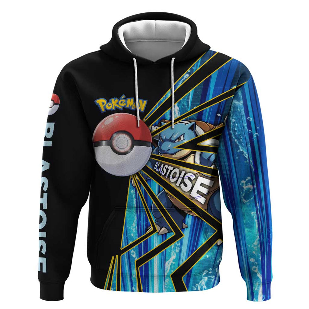 Blastoise Pok Hoodie Aqua Burst Comic Style Blastoise Pok Hoodie Aqua Burst Comic Style