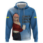 Power Chainsaw Man in Street Chic Hoodie Bold Blue Anime Aesthetic with Power