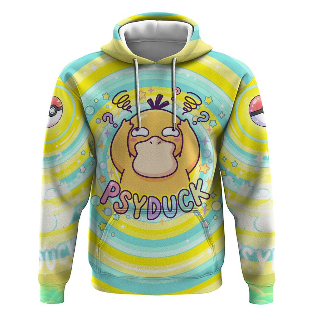 Psyduck Hoodie Vibrant Kawaii Splash Art Psyduck Hoodie Vibrant Kawaii Splash Art