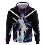 Albedo Overlord Hoodie with Elegant Demon Wings and Dark Fantasy Design