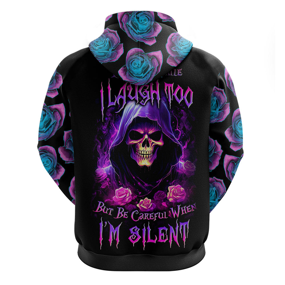Purple Skull Hoodie I Talk I Smile But Be Carefull When I SIlent DT01 Purple Skull Hoodie I Talk I Smile But Be Carefull When I SIlent DT01