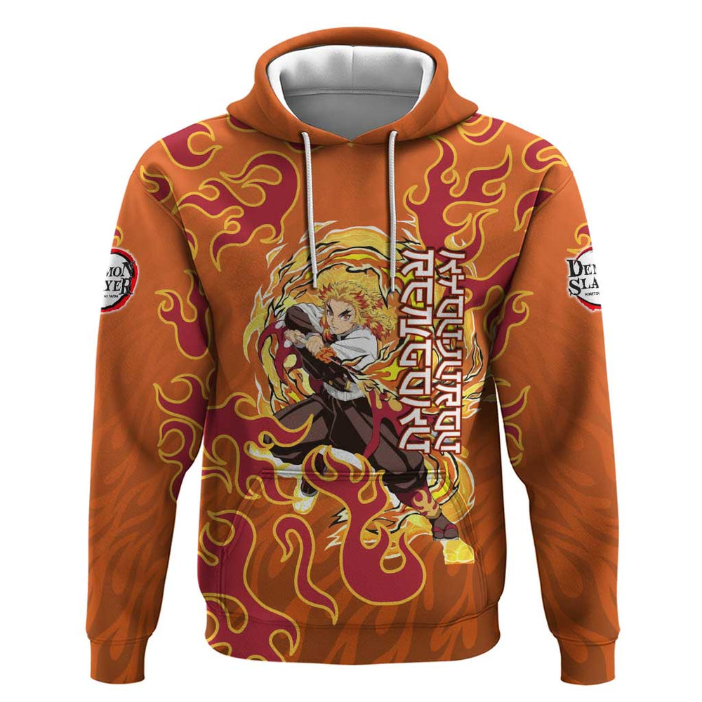 Rengoku Kyojuro Demon Slayer Hoodie Inferno Anime Flame Crest Style Rengoku Kyojuro Demon Slayer Hoodie Inferno Anime Flame Crest Style