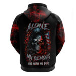 Blood Skull Hoodie I Never Alone My Demon With Me 24 7 DT01