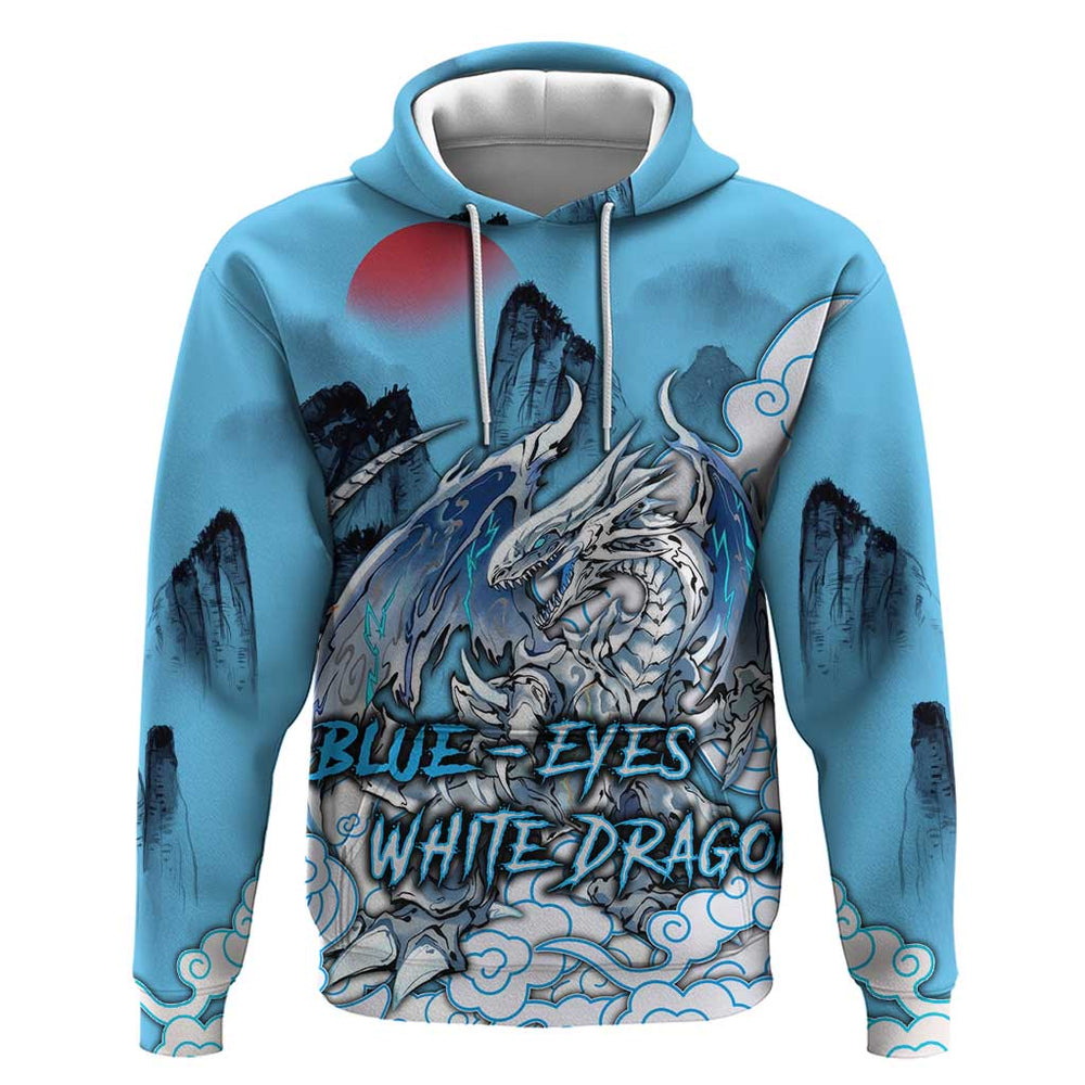 Blue-Eyes White Dragon Hoodie Anime Japan Art Style Blue-Eyes White Dragon Hoodie Anime Japan Art Style