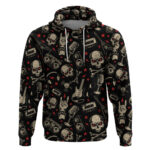 Rock And Roll Skull Pattern Design Hoodie DT02
