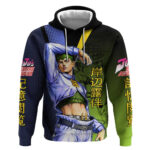 Rohan Kishibe JoJos Bizarre Adventure Hoodie with Heaven's Door Stand and Manga Style