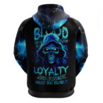 Blue Flame Skull Hoodie Blood Make You Related DT01