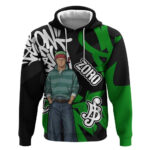 Roronoa Zoro One Piece Hoodie Graffiti Street Art Anime Collage