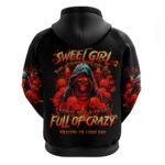 Rose Skull Hoodie Iam Sweet Girl But If You Piss Me Off DT01