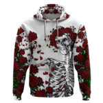 Rose Skull Hoodie Rose Skull Day Of The Dead DT01