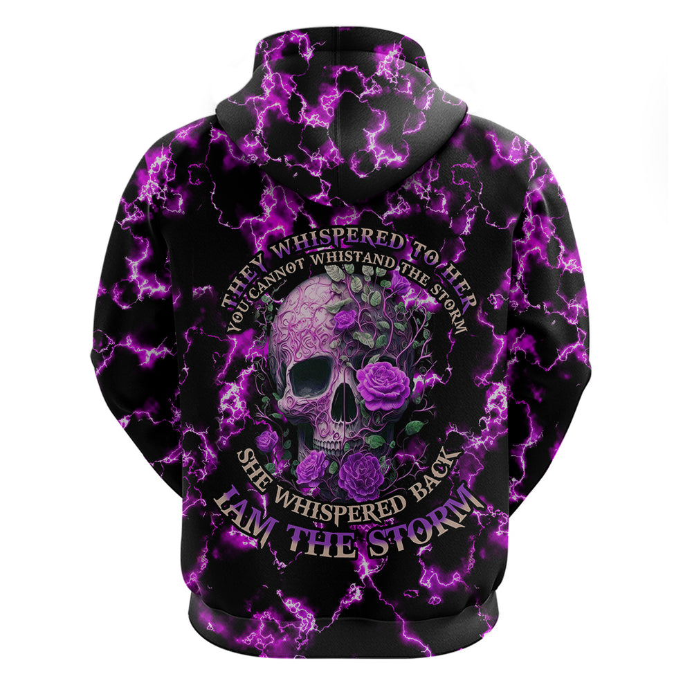 Rose Skull Hoodie She Whispered Back I am The Storm DT01 Rose Skull Hoodie She Whispered Back I am The Storm DT01
