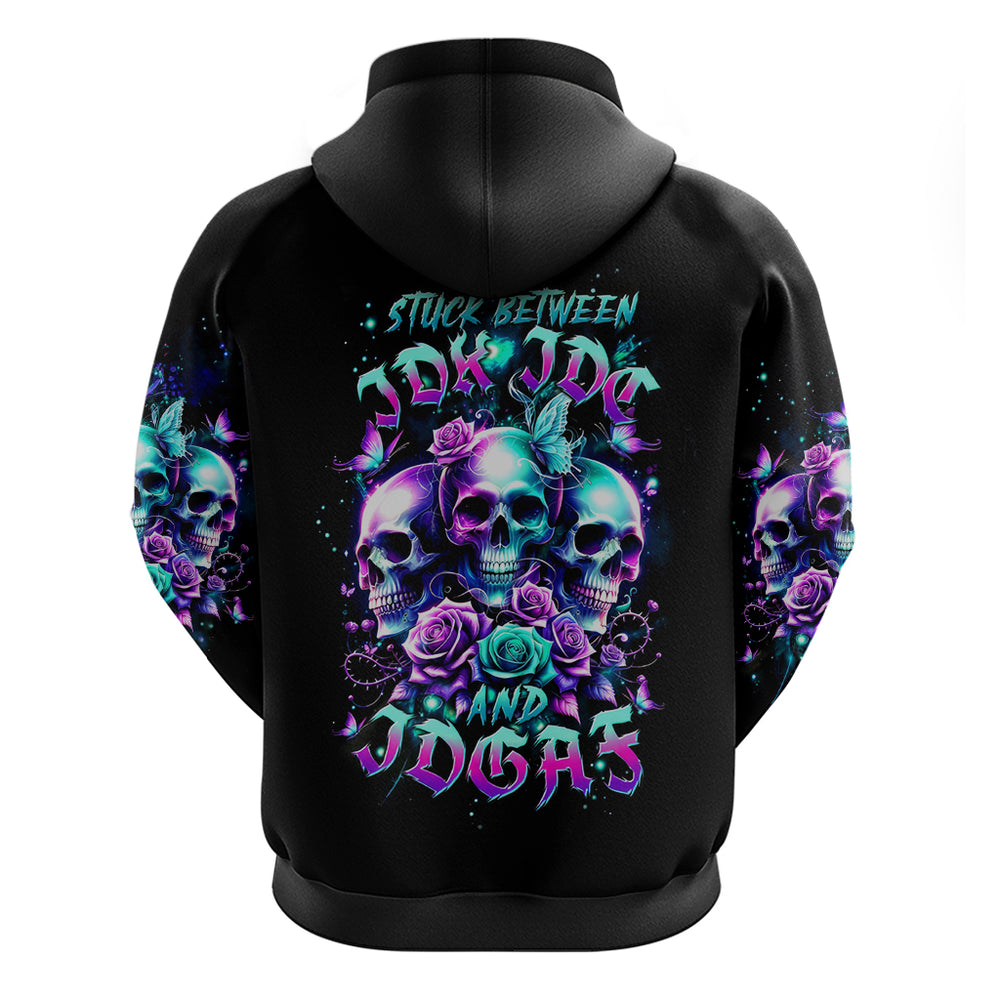Rose Skull Hoodie Stuck Between IDK IDC And IDGAF DT01 Rose Skull Hoodie Stuck Between IDK IDC And IDGAF DT01