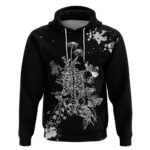 Rose Skull Hoodie White Rose Skull Day Of The Dead DT01