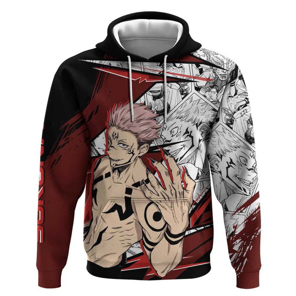 Ryomen Sukuna - Jujutsu Kaisen Hoodie Anime Mix Manga Style Ryomen Sukuna - Jujutsu Kaisen Hoodie Anime Mix Manga Style
