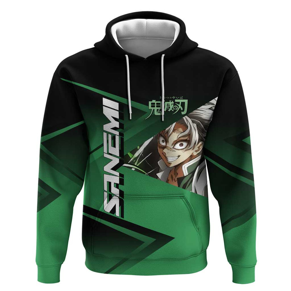 Sanemi Shinazugawa Wind Rally Hoodie Sporty Anime Mashup Style Sanemi Shinazugawa Wind Rally Hoodie Sporty Anime Mashup Style