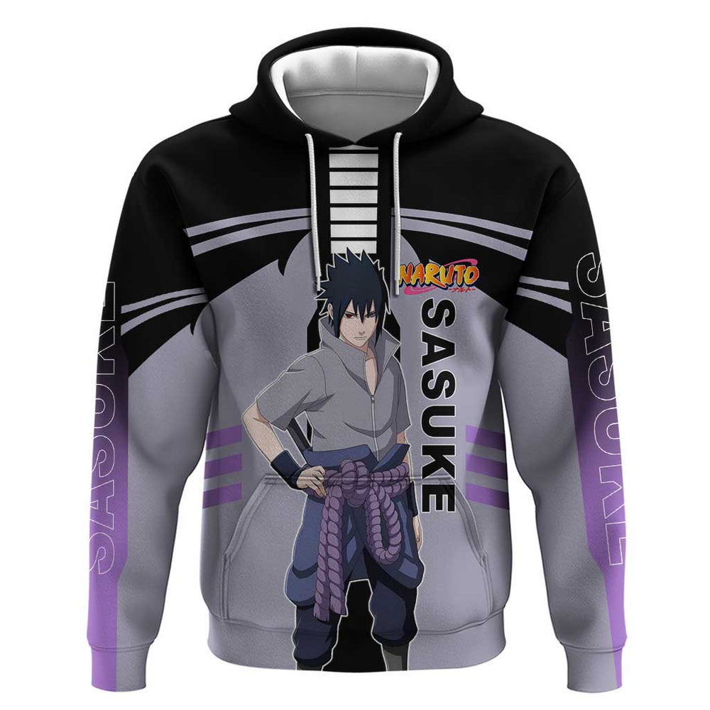 Sasuke Uchiha Naruto Hoodie with Rinnegan and Chidori Lightning Ninja Design Sasuke Uchiha Naruto Hoodie with Rinnegan and Chidori Lightning Ninja Design