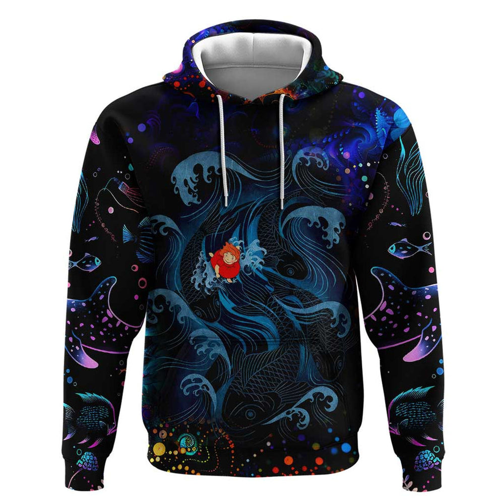 Sea Creatures Ponyo Studio Ghibli Hoodie Trippy Style Sea Creatures Ponyo Studio Ghibli Hoodie Trippy Style