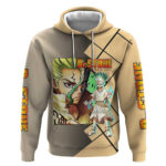 Senku Ishigami Dr. Stone Hoodie with Science Experiment Pose and Innovative Genius Design