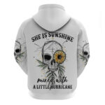 She Is Sunshine Skull Sunflower Hoodie
