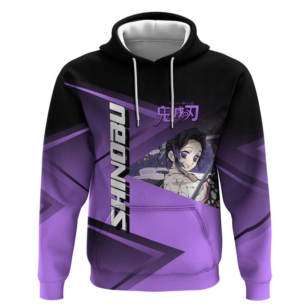 Shinobu Kocho Insect Rally Hoodie Sporty Anime Mashup Style Shinobu Kocho Insect Rally Hoodie Sporty Anime Mashup Style