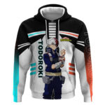 Shoto Todoroki My Hero Academia Hoodie with Fire and Ice Quirk and Dynamic Hero Pose Design