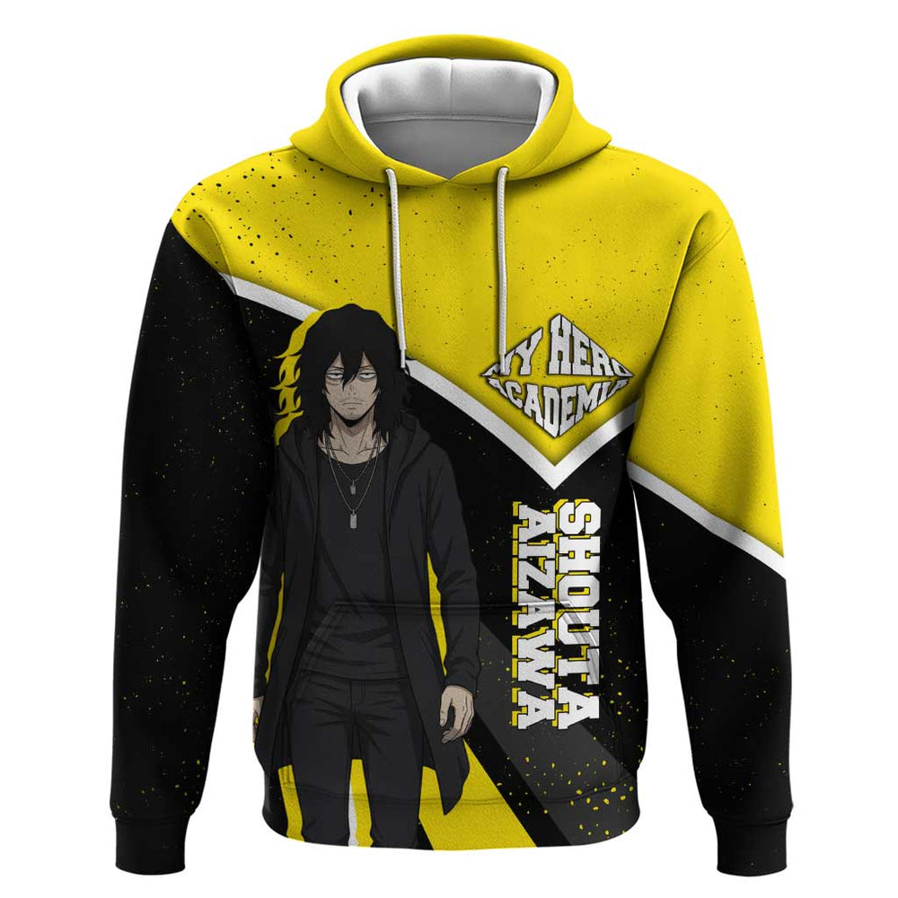 Shouta Aizawa My Hero Academia Hoodie Anime Grunge Splatter Graphic Style Shouta Aizawa My Hero Academia Hoodie Anime Grunge Splatter Graphic Style