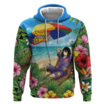 Shouta Aizawa Summer Chill Hoodie Tropical Anime Relaxation Vibes