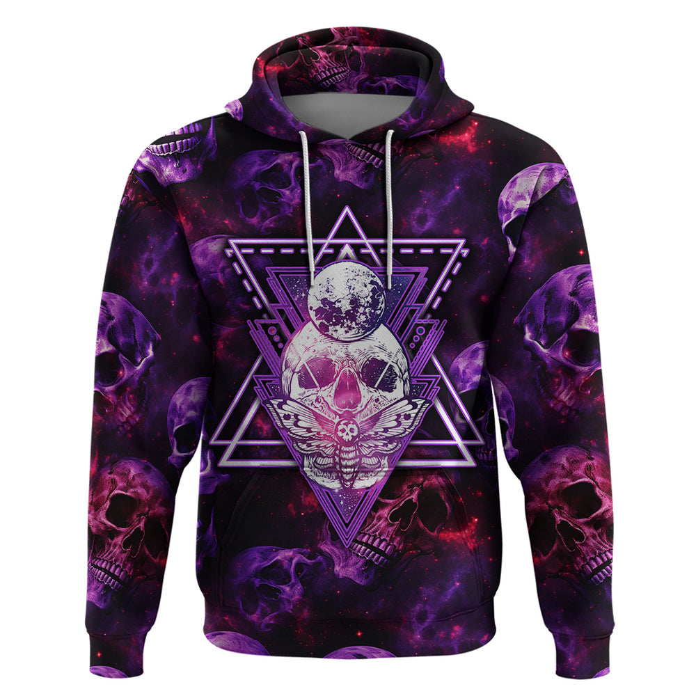 Skull and Moth Hoodie Fantasy Cosmic Abstract - Grunge Purple Art Skull and Moth Hoodie Fantasy Cosmic Abstract - Grunge Purple Art