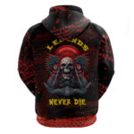 Skull Biker Hoodie Legend Never Die