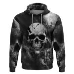 Skull Grunge Pattern Hoodie Warning I'm an Asshole