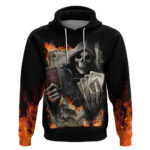 Skull Hoodie Gambling Death Fire DT01
